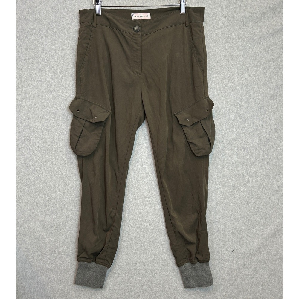 James Jeans Boyfriend Cargo Pants Military Green Jogger Indie Casual Size 27